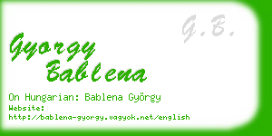 gyorgy bablena business card
