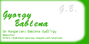 gyorgy bablena business card